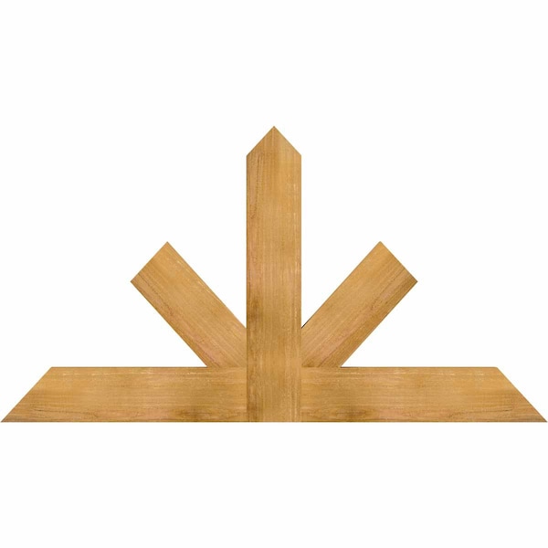 Ekena Millwork Saratoga Rough Sawn Timber Gable Bracket, Western Red Cedar, 60"W x 32"H x 2"D x 6"F, 13/12 Pitch GBW060X32X0206SAR00RWR - main